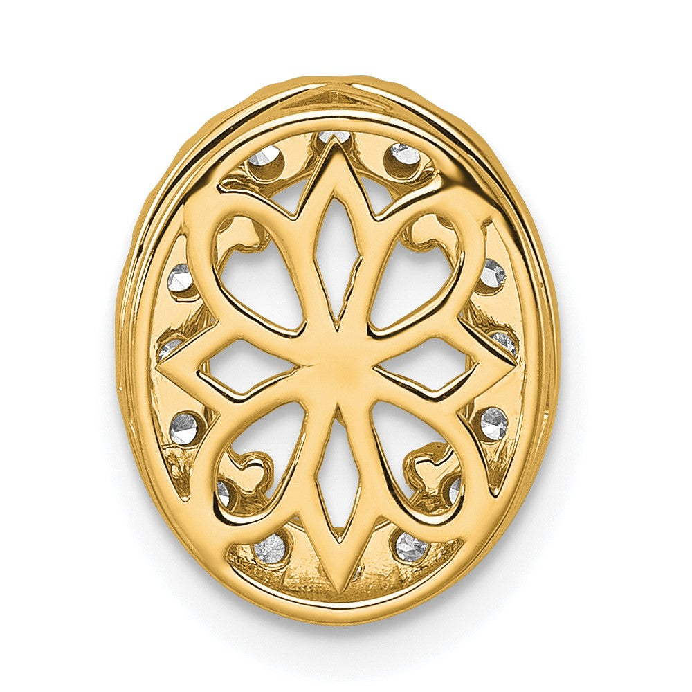 14k Yellow Gold 2 1/2 Ct. Lab Grown Diamond VS/SI+ G+ Complete Halo Chain Slide Pendant