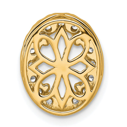 14k Yellow Gold 1/2 Ct. Lab Grown Diamond VS/SI+ G+ Halo Chain Slide Pendant