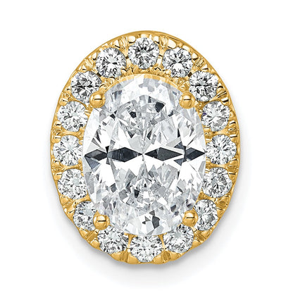 14k Yellow Gold 1/2 Ct. Lab Grown Diamond VS/SI+ G+ Semi Mount Halo Chain Slide Pendant