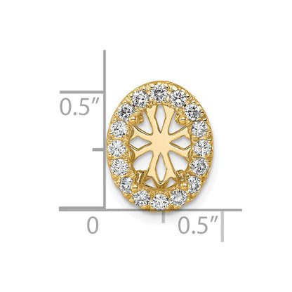 14k Yellow Gold 1/2 Ct. Lab Grown Diamond VS/SI+ G+ Semi Mount Halo Chain Slide Pendant