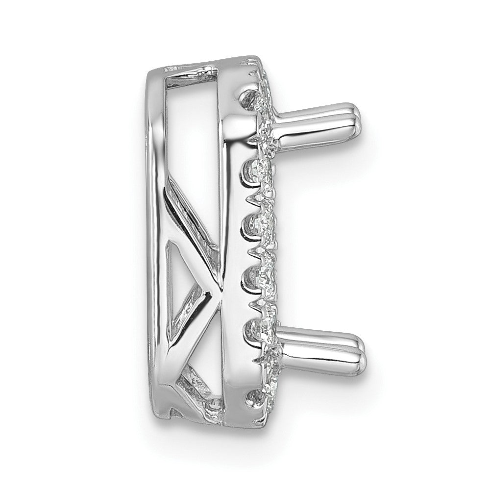 14k White Gold 1/2 Ct. Lab Grown Diamond VS/SI+ G+ Halo Chain Slide Pendant