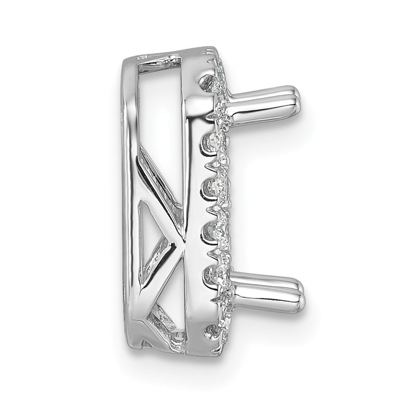 14k White Gold 1/2 Ct. Lab Grown Diamond VS/SI+ G+ Halo Chain Slide Pendant