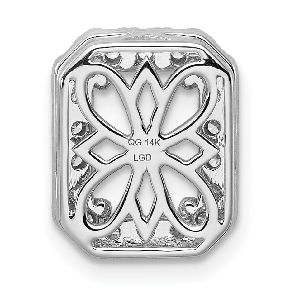 14k White Gold 1/2 Ct. Lab Grown Diamond VS/SI+ G+ Halo Chain Slide Pendant