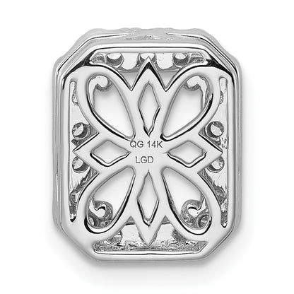 14k White Gold 1/2 Ct. Lab Grown Diamond VS/SI+ G+ Halo Chain Slide Pendant