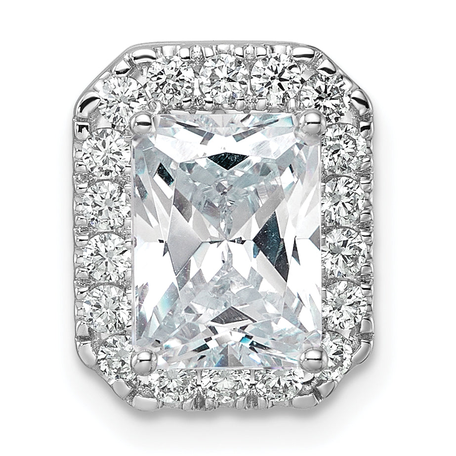 14k White Gold 1/2 Ct. Lab Grown Diamond VS/SI+ G+ Halo Chain Slide Pendant