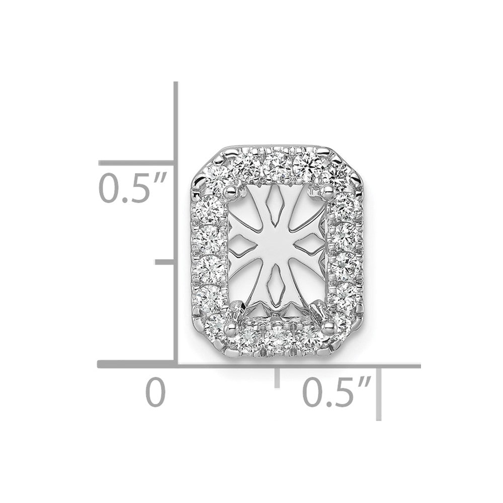 14k White Gold 1/2 Ct. Lab Grown Diamond VS/SI+ G+ Halo Chain Slide Pendant
