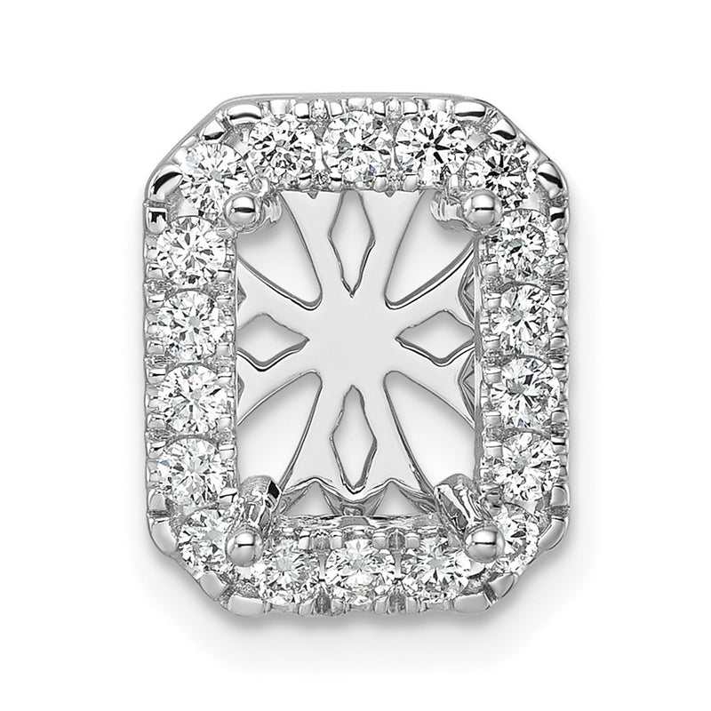 14k White Gold 2 1/2 Ct. Lab Grown Diamond VS/SI+ G+ Radiant Halo Chain Slide Pendant