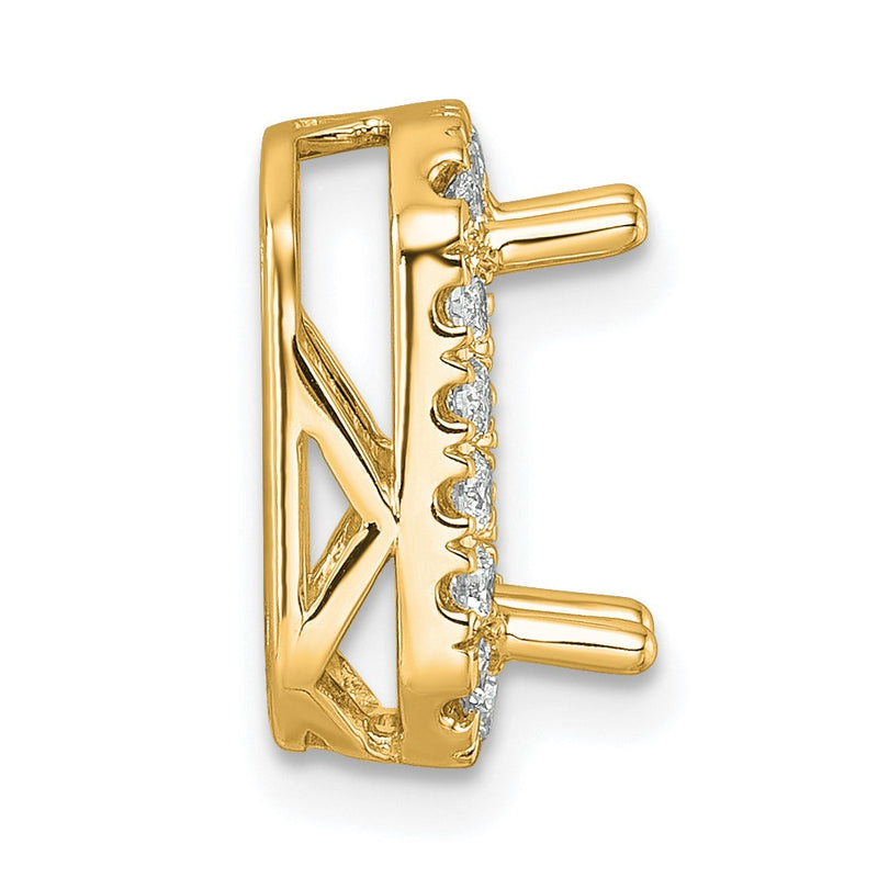 14k Yellow Gold 1/2 Ct. Lab Grown Diamond VS/SI+ G+ Halo Chain Slide Pendant