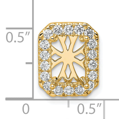 14k Yellow Gold 1/2 Ct. Lab Grown Diamond VS/SI+ G+ Halo Chain Slide Pendant