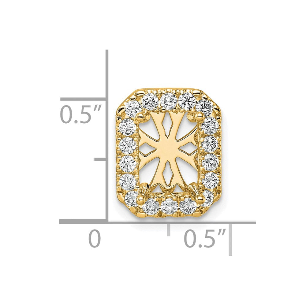 14k Yellow Gold 2 1/2 Ct. Lab Grown Diamond VS/SI+ G+ Radiant Halo Chain Slide Pendant