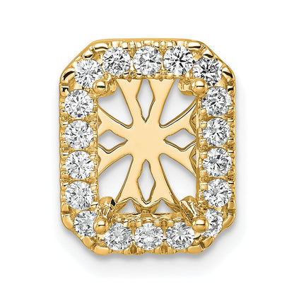 14k Yellow Gold 1/2 Ct. Lab Grown Diamond VS/SI+ G+ Halo Chain Slide Pendant