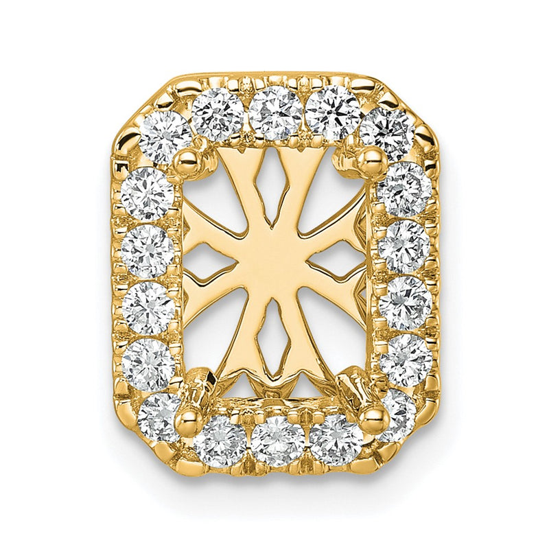 14k Yellow Gold 1/2 Ct. Lab Grown Diamond VS/SI+ G+ Halo Chain Slide Pendant