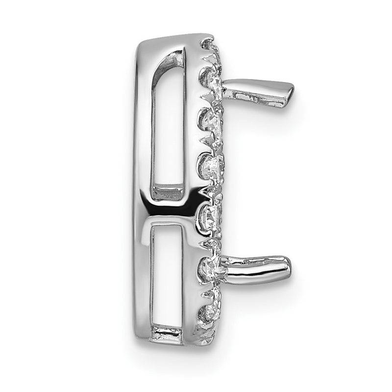 14k White Gold 2 3/8 Ct. Lab Grown Diamond VS/SI+ G+ Pear Halo Chain Slide Pendant