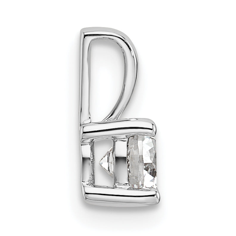 14k White Gold 1/2 Ct. Certified Lab Grown Diamond VS/SI+ G+ Round Four Prong Pendant