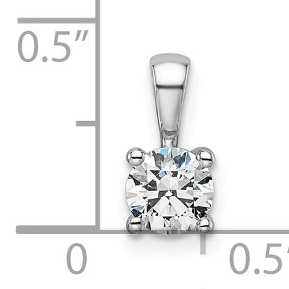 14k White Gold 1/2 Ct. Lab Grown Diamond VS/SI+ G+ Round Four Prong Pendant