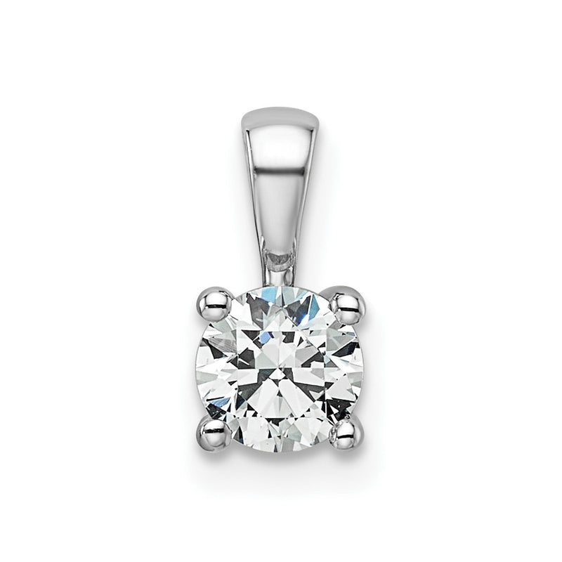 14k White Gold 14k White Gold 1/2 carat Lab Grown Diamond VS+ F+ Round Complete Four Prong Pendant