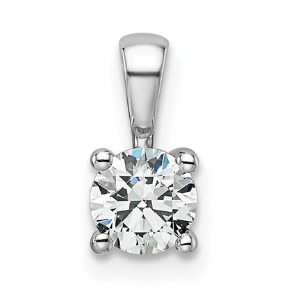 14k White Gold 1/2 Ct. Lab Grown Diamond VS/SI+ G+ Round Four Prong Pendant