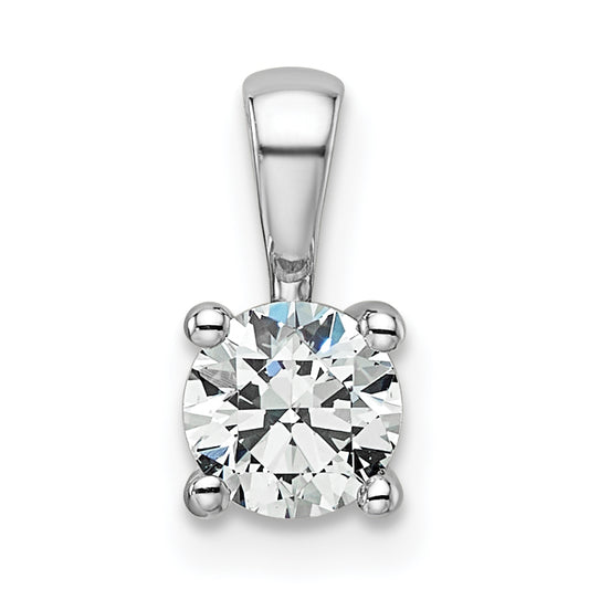 14k White Gold 1/2 Ct. Certified Lab Grown Diamond VS/SI+ G+ Round Four Prong Pendant