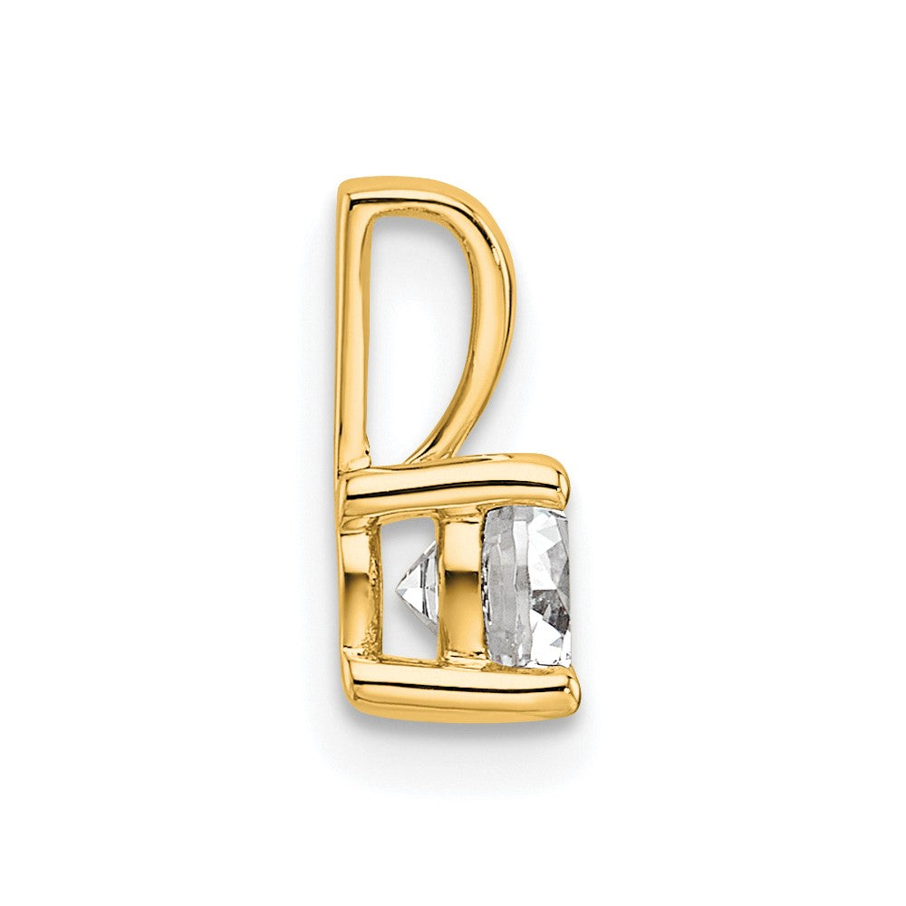 14k Yellow Gold 14k 1/2 carat Lab Grown Diamond VS+ F+ Round Complete Four Prong Pendant