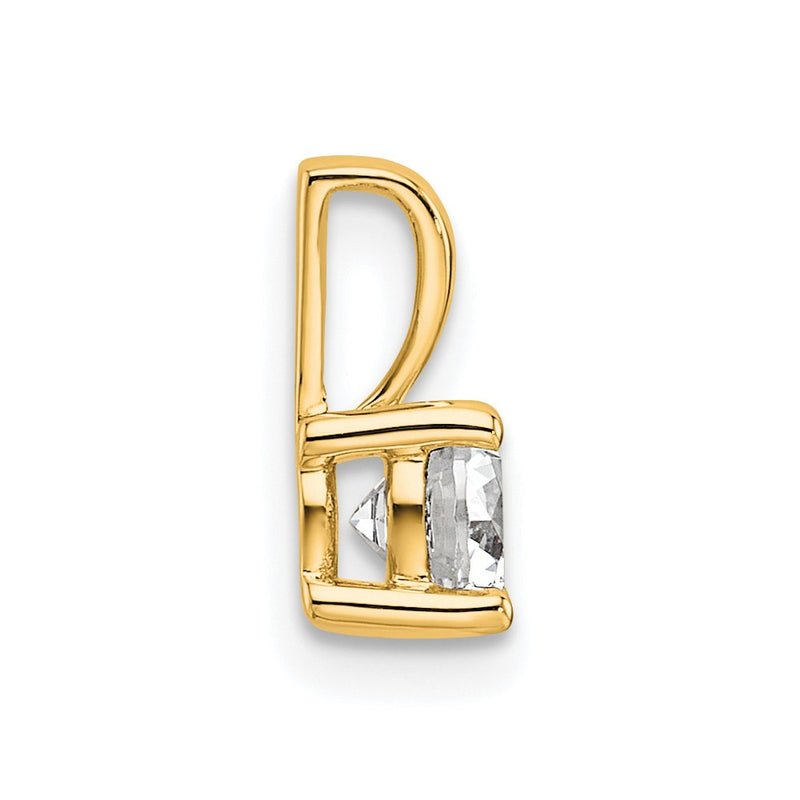 14k Yellow Gold 14k 1/2 carat Lab Grown Diamond VS+ F+ Round Complete Four Prong Pendant