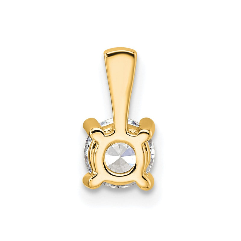 14k Yellow Gold 1/2 Ct. Lab Grown Diamond VS/SI+ G+ Round Four Prong Pendant