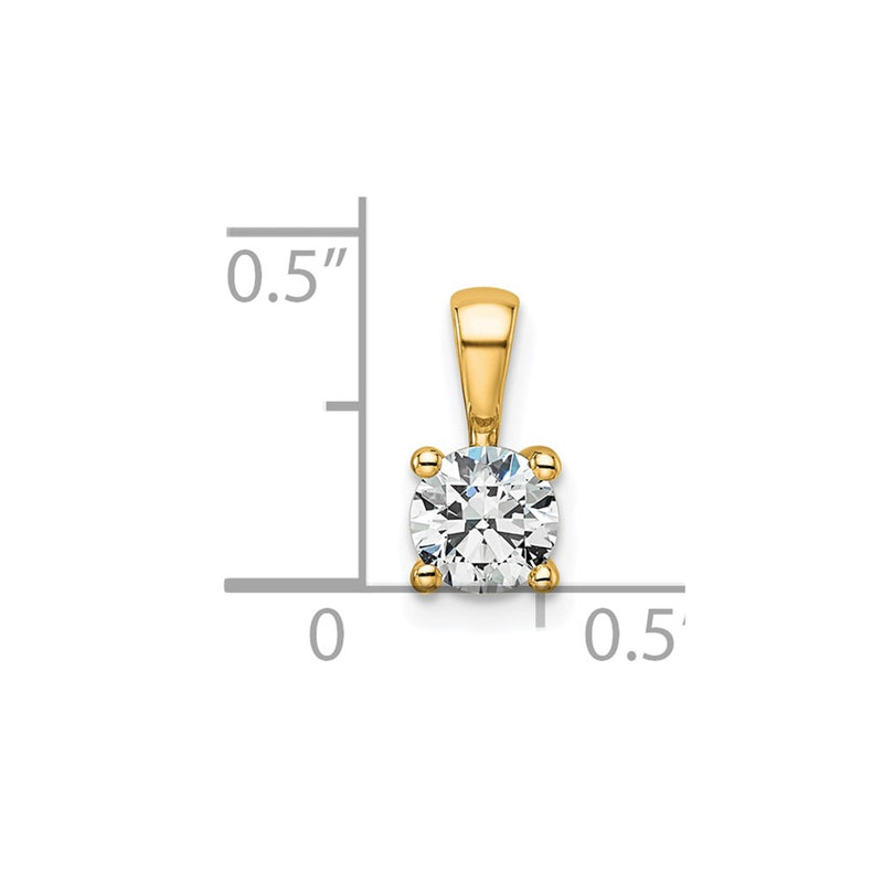 14k Yellow Gold 1/2 Ct. Lab Grown Diamond VS/SI+ G+ Round Four Prong Pendant