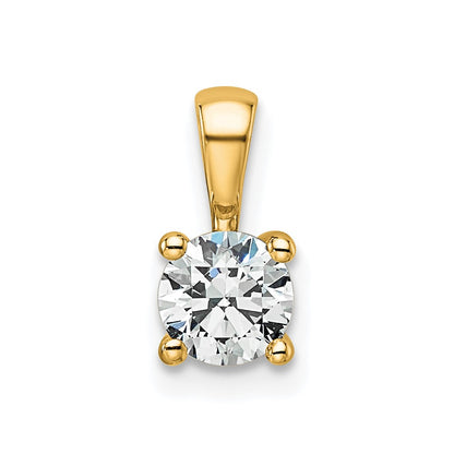 14k Yellow Gold 1/2 Ct. Certified Lab Grown Diamond VS/SI+ G+ Round Four Prong Pendant