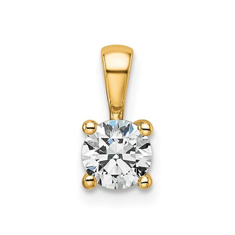14k Yellow Gold 1/2 Ct. Certified Lab Grown Diamond VS/SI+ G+ Round Four Prong Pendant