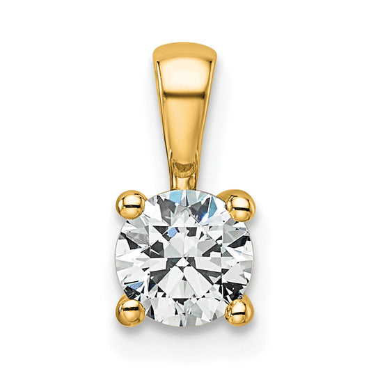 14k Yellow Gold 1/2 Ct. Certified Lab Grown Diamond VS/SI+ G+ Round Four Prong Pendant