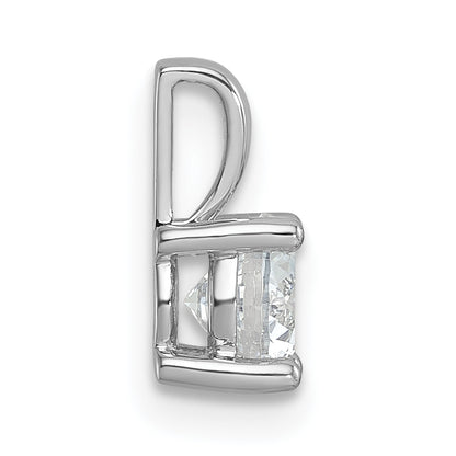 14K White Gold 3/4 Carat Certified Lab Grown Diamond Vs+ F+ Round Complete Four Prong Pendant