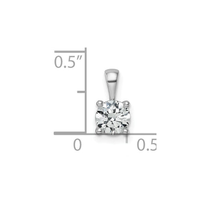 14k White Gold 3/4 Ct. Certified Lab Grown Diamond VS/SI+ G+ Round Four Prong Pendant