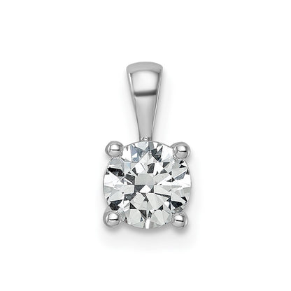 14k White Gold 14k White Gold 3/4 carat Lab Grown Diamond VS+ F+ Round Complete Four Prong Pendant
