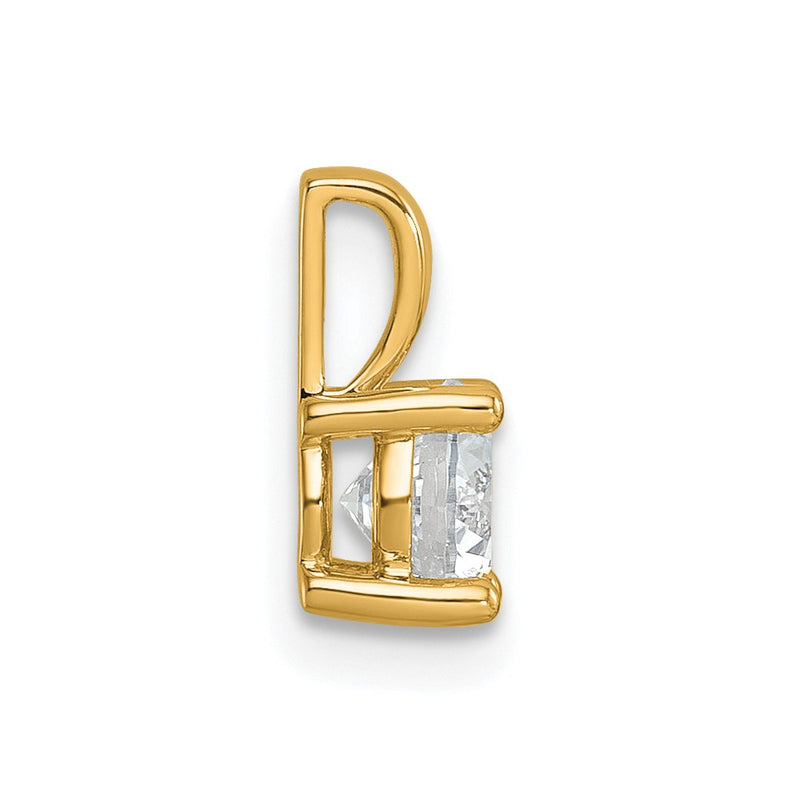 14k Yellow Gold 3/4 Ct. Lab Grown Diamond VS/SI+ G+ Round Four Prong Pendant