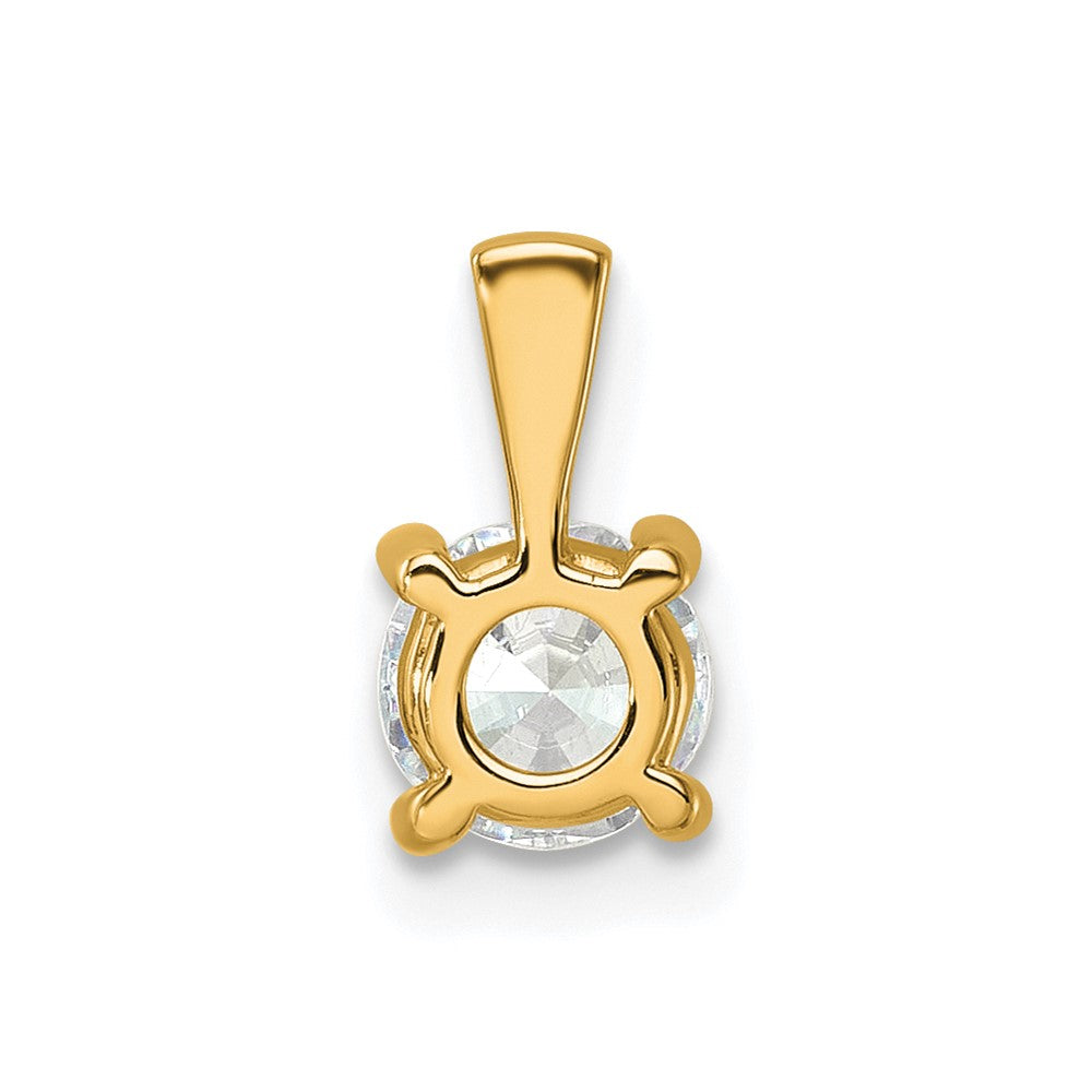 14k Yellow Gold 3/4 Ct. Lab Grown Diamond VS/SI+ G+ Round Four Prong Pendant