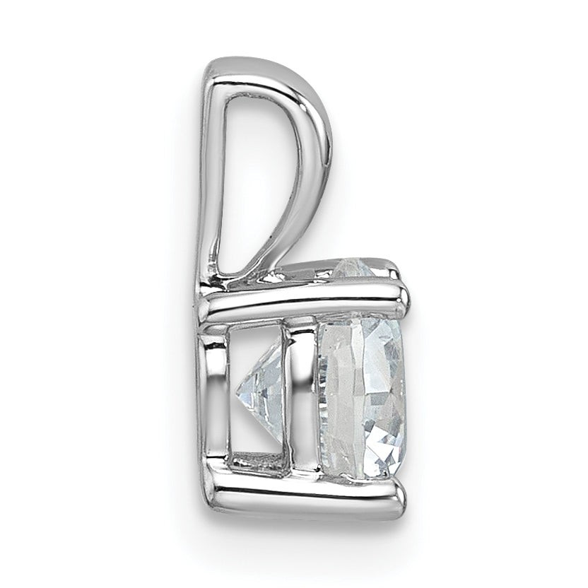 14k White Gold 1 Ct. Lab Grown Diamond VS/SI+ G+ Round Four Prong Pendant