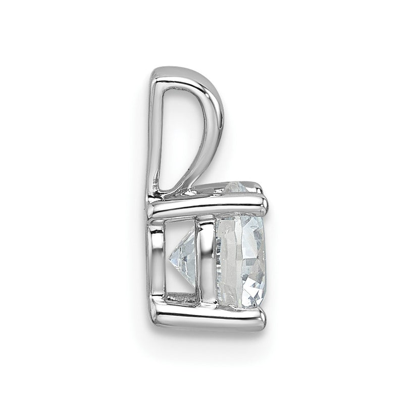 14k White Gold 1 Ct. Certified Lab Grown Diamond VS/SI+ G+ Round Four Prong Pendant