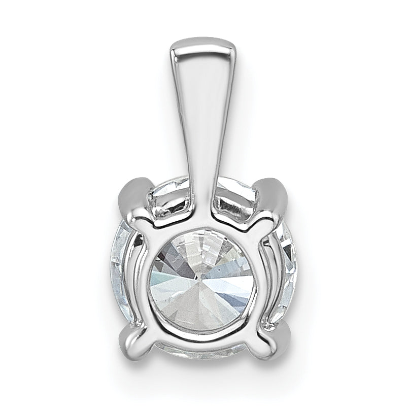 14k White Gold 1 Ct. Lab Grown Diamond VS/SI+ G+ Round Four Prong Pendant