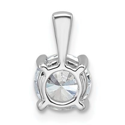 14k White Gold 1 Ct. Lab Grown Diamond VS/SI+ G+ Round Four Prong Pendant