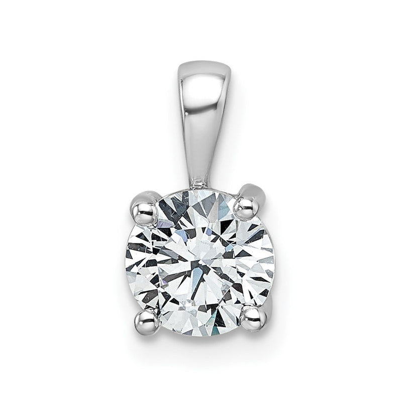 14k White Gold 14k White Gold 1 carat Lab Grown Diamond VS+ F+ Round Complete Four Prong Pendant