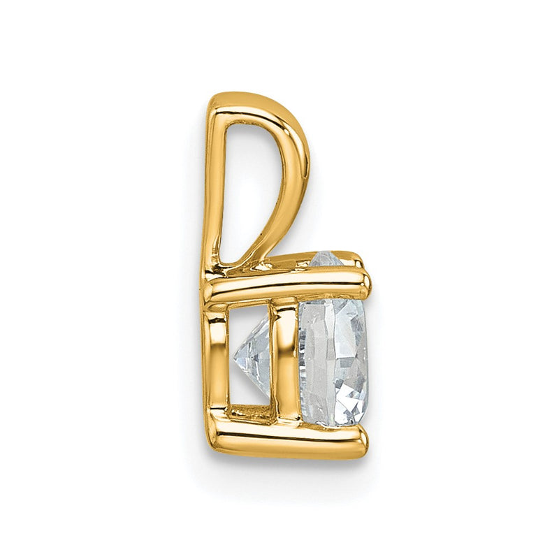 14k Yellow Gold 1 Ct. Certified Lab Grown Diamond VS/SI+ G+ Round Complete Four Prong Pendant