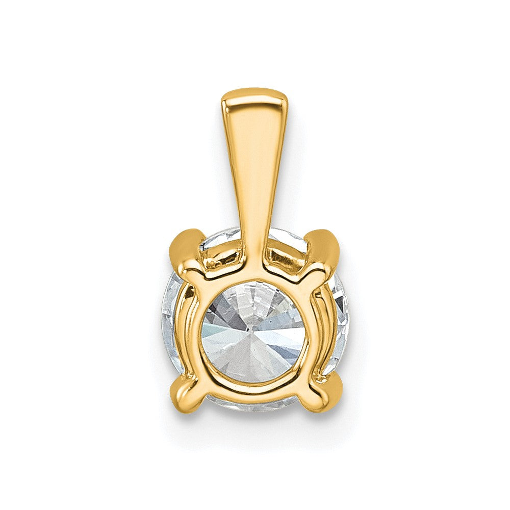 14k Yellow Gold 1 Ct. Lab Grown Diamond VS/SI+ G+ Round Four Prong Pendant