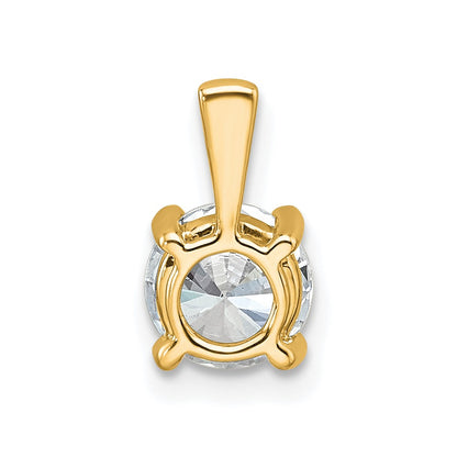14k Yellow Gold 1 Ct. Lab Grown Diamond VS/SI+ G+ Round Four Prong Pendant