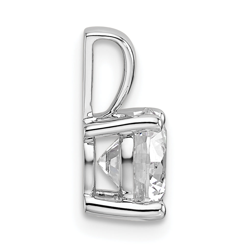 14K White Gold 1 1/2 Carat Certified Lab Grown Diamond Vs+ F+ Round Complete Four Prong Pendant