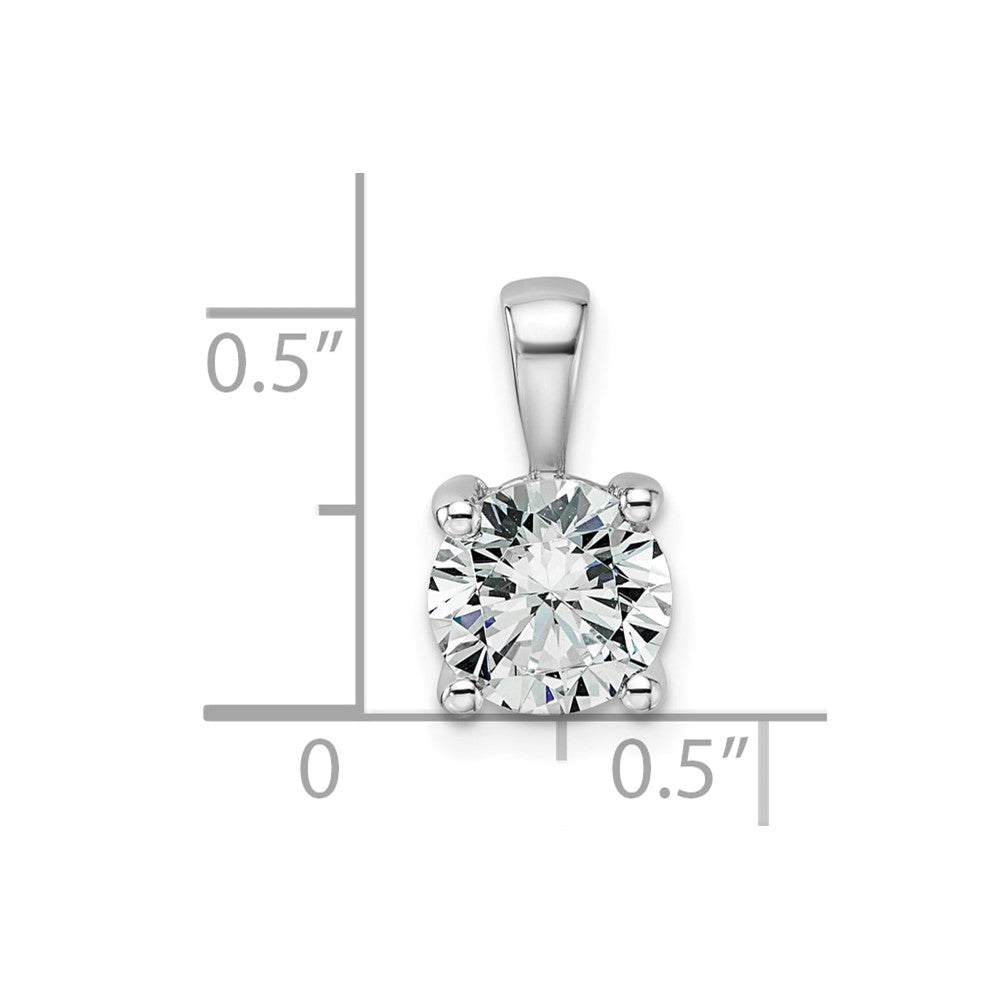 14k White Gold 14k White Gold 1 1/2 carat Lab Grown Diamond VS+ F+ Round Complete Four Prong Pendant