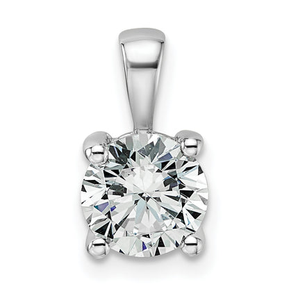 14K White Gold 1 1/2 Carat Certified Lab Grown Diamond Vs+ F+ Round Complete Four Prong Pendant