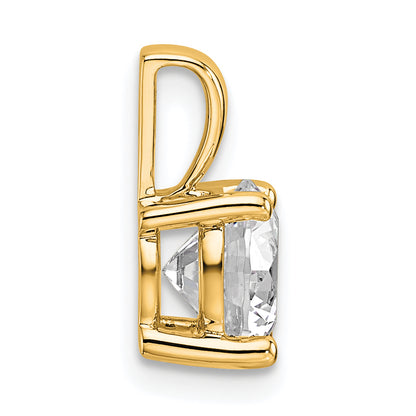 14k Yellow Gold 14k 1 1/2 carat Lab Grown Diamond VS+ F+ Round Complete Four Prong Pendant