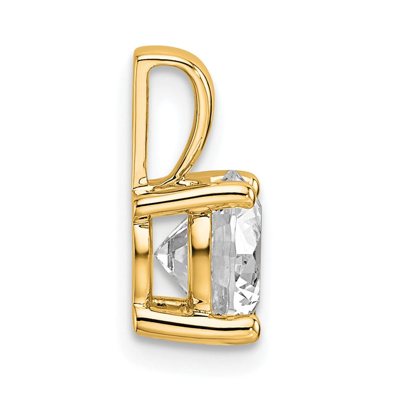 14k Yellow Gold 1 1/2 Ct. Certified Lab Grown Diamond VS/SI+ G+ Round Four Prong Pendant