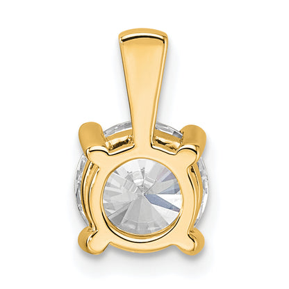 14k Yellow Gold 14k 1 1/2 carat Lab Grown Diamond VS+ F+ Round Complete Four Prong Pendant