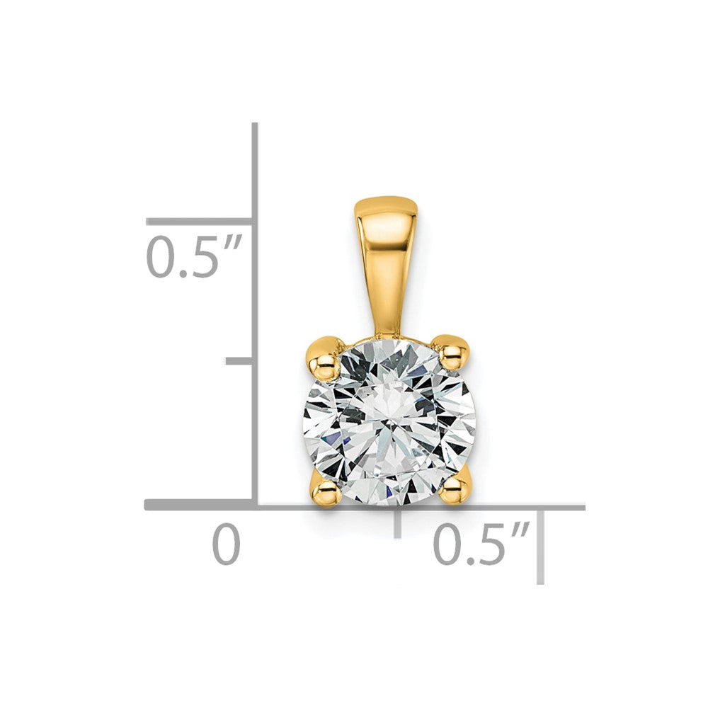 14k Yellow Gold 1 1/2 Ct. Certified Lab Grown Diamond VS/SI+ G+ Round Four Prong Pendant