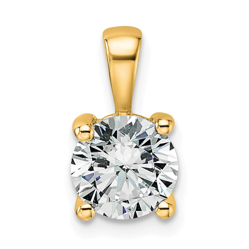 14k Yellow Gold 1 1/2 Ct. Certified Lab Grown Diamond VS/SI+ G+ Round Four Prong Pendant